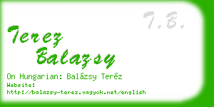 terez balazsy business card